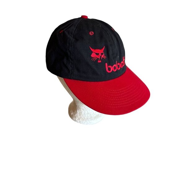 Bobcat Adjustable Snapback Hat Black & Red - Picture 4 of 6
